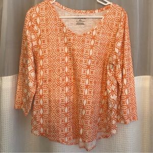 Chico's top - Orange/ White. Size 1